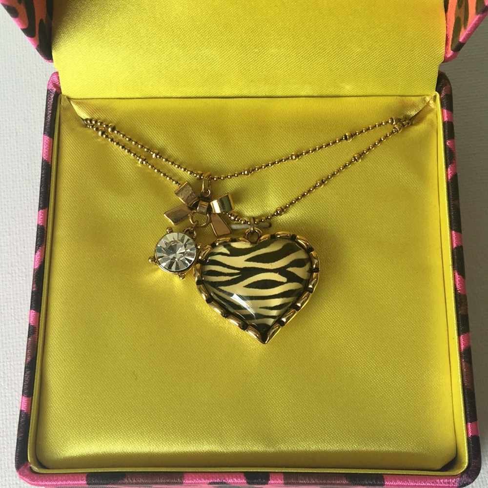 Betsey Johnson Heart and Bow Necklace